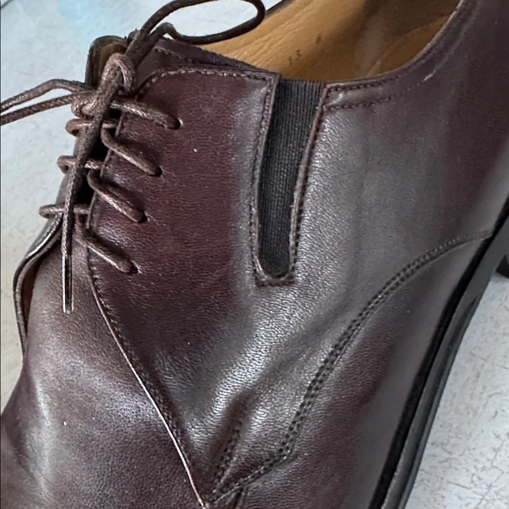 Bruno Magli Ranuncolo Brown Leather Oxford Shoes Mens 13W lace up Italy office